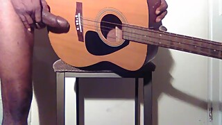BBC AUDIO Big Black Uncut Cock Playing With His Guitar and Talking Dirty