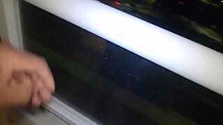 Almost Got Caught Sucking Big Black Dick on Balcony By Hotel Security