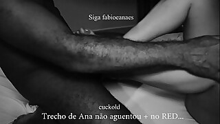 Trecho da Hotwife gemendo muito e d., tentando dar para o amigo negro com pau grande e corno filmando. Interracial / BBC / pé_zinho