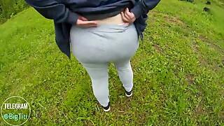 curvy with a big ass walks around in panties