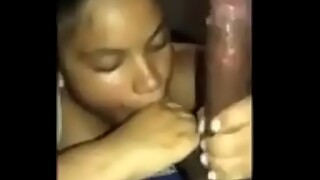 Big black cock GF blowjob